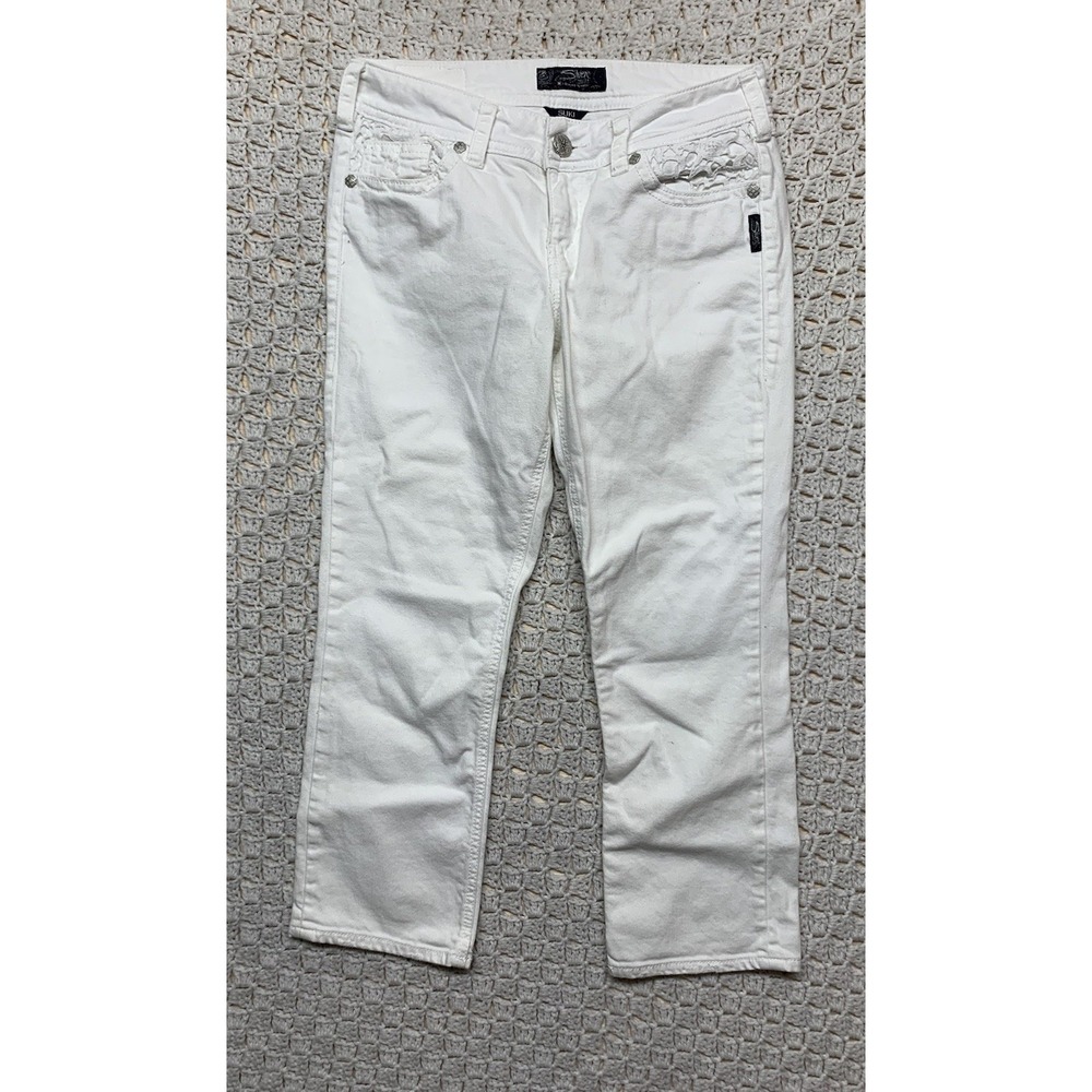 Silver Suki White Ankle Crop Jeans